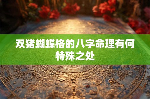 双猪蝴蝶格的八字命理有何特殊之处