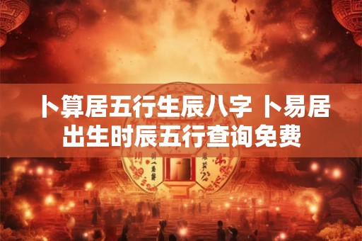 卜算居五行生辰八字 卜易居出生时辰五行查询免费 卜算居五行生辰八字 卜易居出生时辰五行查询免费