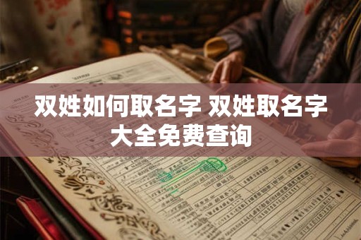双姓如何取名字 双姓取名字大全免费查询 双姓如何取名字 双姓取名字大全免费查询