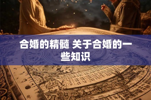 合婚的精髓 关于合婚的一些知识