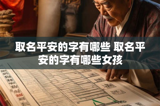取名平安的字有哪些 取名平安的字有哪些女孩
