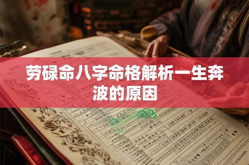 劳碌命八字命格解析一生奔波的原因