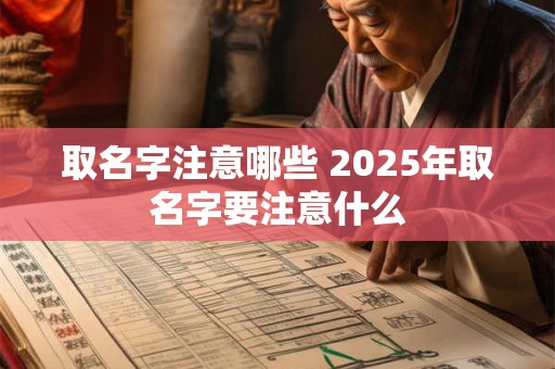 取名字注意哪些 2025年取名字要注意什么
