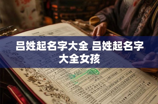 吕姓起名字大全 吕姓起名字大全女孩