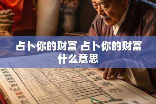占卜你的财富 占卜你的财富什么意思