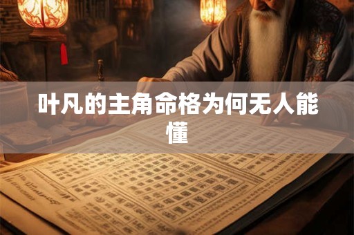 叶凡的主角命格为何无人能懂
