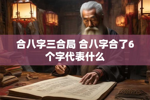 合八字三合局 合八字合了6个字代表什么