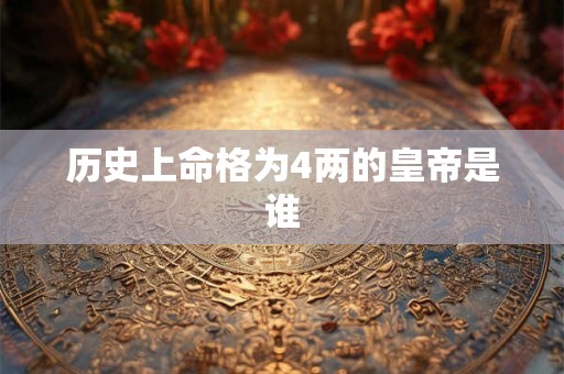 历史上命格为4两的皇帝是谁