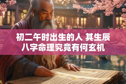 初二午时出生的人 其生辰八字命理究竟有何玄机