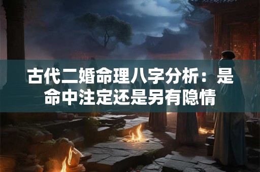 古代二婚命理八字分析：是命中注定还是另有隐情