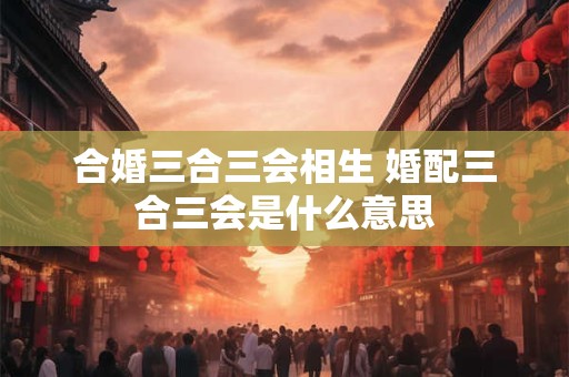 合婚三合三会相生 婚配三合三会是什么意思