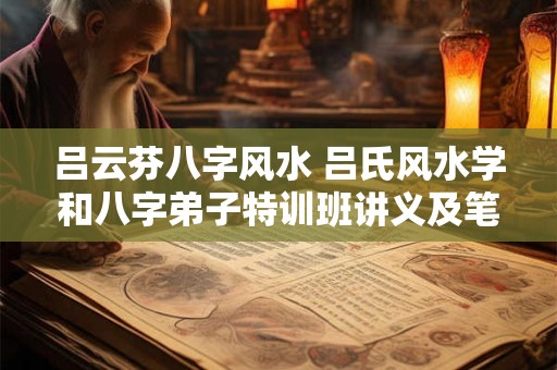 吕云芬八字风水 吕氏风水学和八字弟子特训班讲义及笔记实录