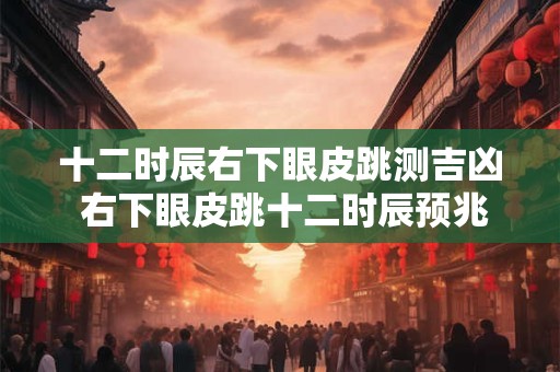 十二时辰右下眼皮跳测吉凶 右下眼皮跳十二时辰预兆