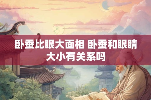 卧蚕比眼大面相 卧蚕和眼睛大小有关系吗