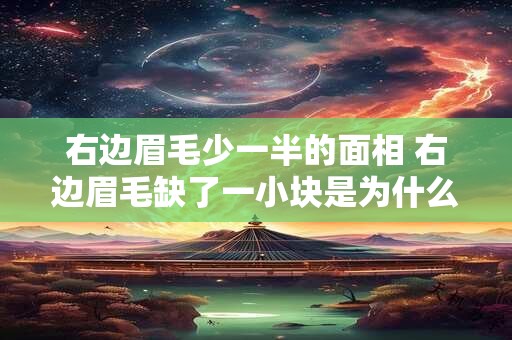 右边眉毛少一半的面相 右边眉毛缺了一小块是为什么