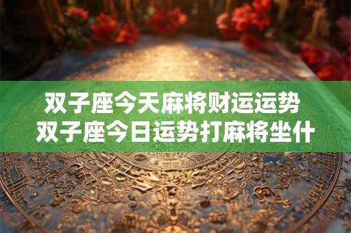 双子座今天麻将财运运势 双子座今日运势打麻将坐什么方位