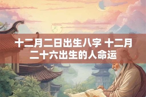 十二月二日出生八字 十二月二十六出生的人命运 十二月二日出生八字 十二月二十六出生的人命运