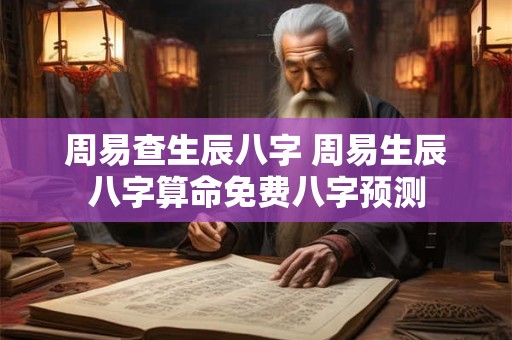 周易查生辰八字 周易生辰八字算命免费八字预测 周易查生辰八字 周易生辰八字算命免费八字预测