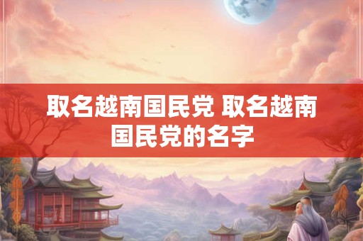 取名越南国民党 取名越南国民党的名字