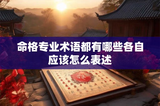 命格专业术语都有哪些各自应该怎么表述
