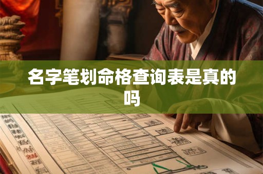 名字笔划命格查询表是真的吗