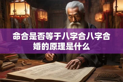 命合是否等于八字合八字合婚的原理是什么