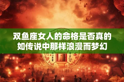 双鱼座女人的命格是否真的如传说中那样浪漫而梦幻