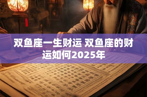 双鱼座一生财运 双鱼座的财运如何2025年
