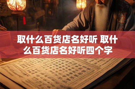 取什么百货店名好听 取什么百货店名好听四个字