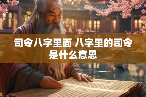 司令八字里面 八字里的司令是什么意思