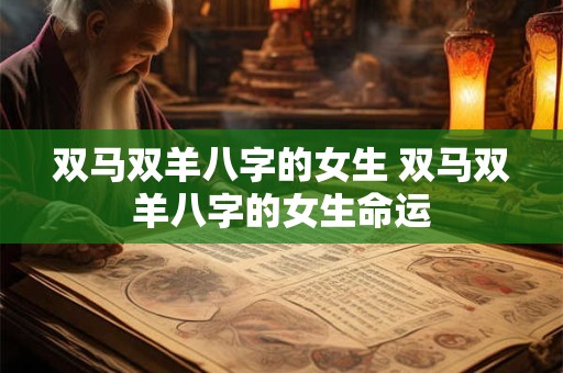 双马双羊八字的女生 双马双羊八字的女生命运