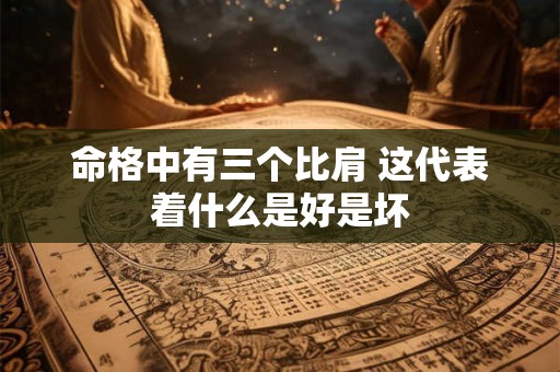 命格中有三个比肩 这代表着什么是好是坏 命格中有三个比肩 这代表着什么是好是坏