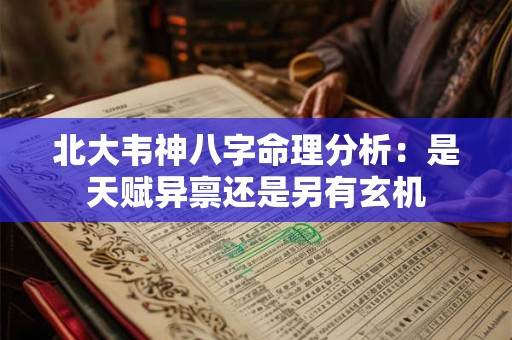 北大韦神八字命理分析：是天赋异禀还是另有玄机