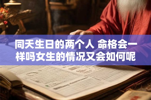 同天生日的两个人 命格会一样吗女生的情况又会如何呢