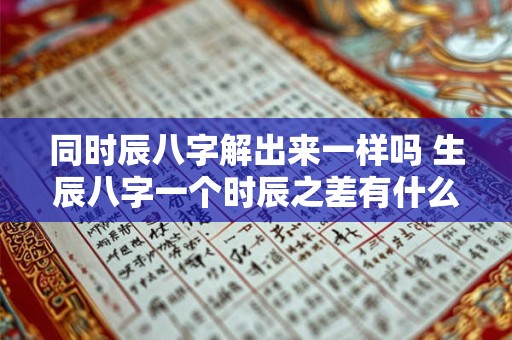 同时辰八字解出来一样吗 生辰八字一个时辰之差有什么区别