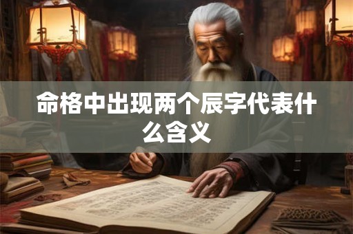 命格中出现两个辰字代表什么含义