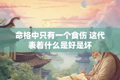 命格中只有一个食伤 这代表着什么是好是坏 命格中只有一个食伤 这代表着什么是好是坏