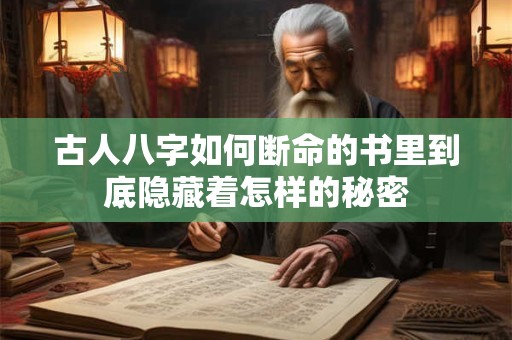 古人八字如何断命的书里到底隐藏着怎样的秘密