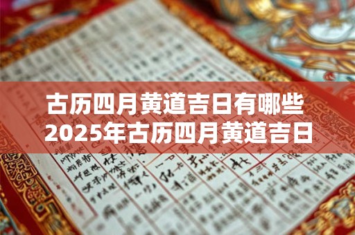 古历四月黄道吉日有哪些 2025年古历四月黄道吉日