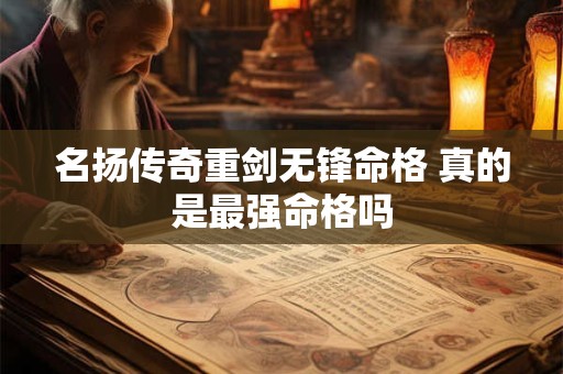 名扬传奇重剑无锋命格 真的是最强命格吗