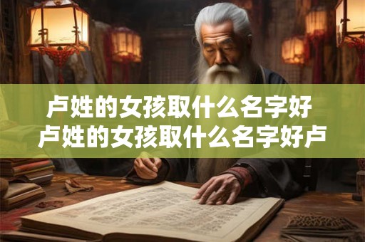 卢姓的女孩取什么名字好 卢姓的女孩取什么名字好卢雨婷