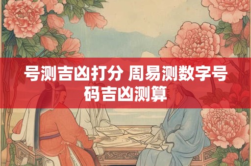 号测吉凶打分 周易测数字号码吉凶测算