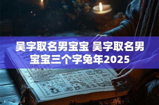 吴字取名男宝宝 吴字取名男宝宝三个字兔年2025