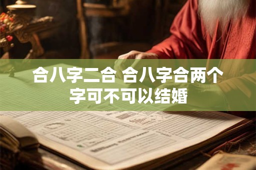 合八字二合 合八字合两个字可不可以结婚 合八字二合 合八字合两个字可不可以结婚