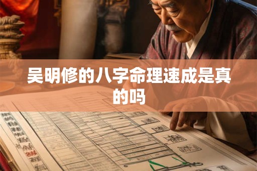 吴明修的八字命理速成是真的吗 吴明修的八字命理速成是真的吗