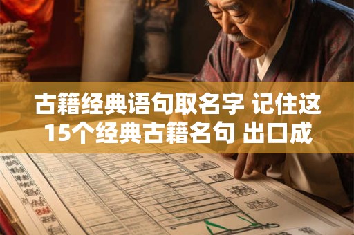 详细阅读:古籍经典语句取名字 记住这15个经典古籍名句 出口成章很轻松 古籍经典语句取名字 记住这15个经典古籍名句 出口成章很轻松