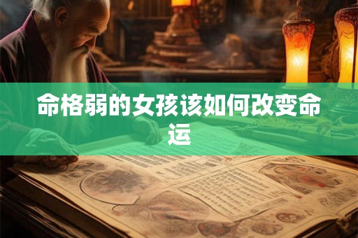 命格弱的女孩该如何改变命运 命格弱的女孩该如何改变命运