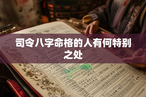 司令八字命格的人有何特别之处
