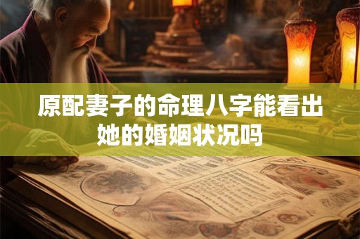 原配妻子的命理八字能看出她的婚姻状况吗