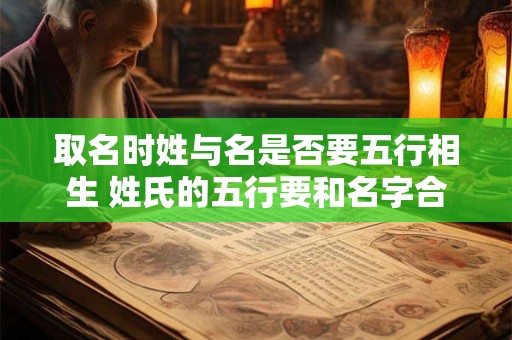 取名时姓与名是否要五行相生 姓氏的五行要和名字合在一起算吗